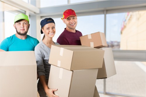 Removal team preparing a moving van in Richmond