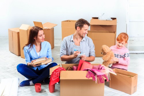 Local removals planning in Richmond with moving boxes and a van