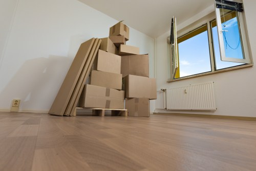 Moving team navigating access in a Richmond property