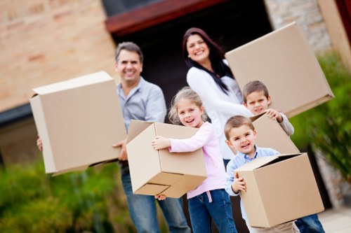 Professional moving van loading items in Richmond