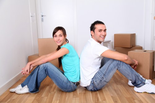 Organized moving boxes and labels used by Richmond packing specialists