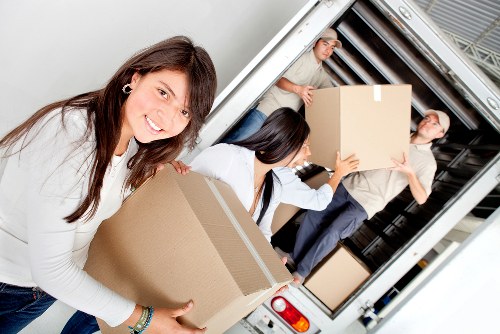 Richmond man and van service with boxes and furniture ready for transport