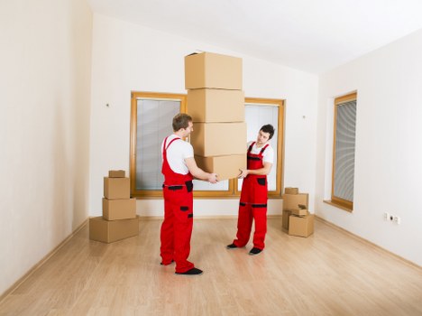 Boxes and furniture prepared for a student relocation in Richmond