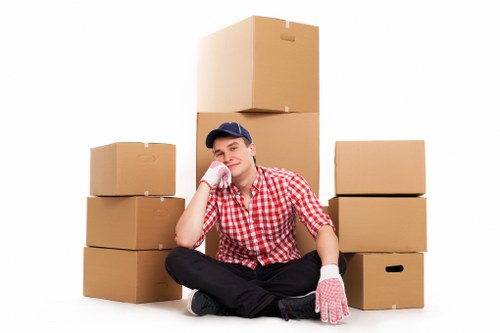 Packing service for removals in Richmond with labelled boxes